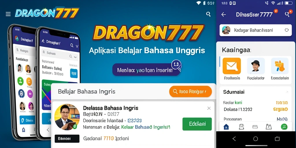 Tampilan antarmuka DRAGON777 yang menarik dan interaktif untuk belajar bahasa Inggris.