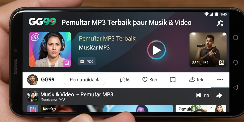 Antarmuka menarik GG99 menampilkan berbagai fitur Pemutar MP3.