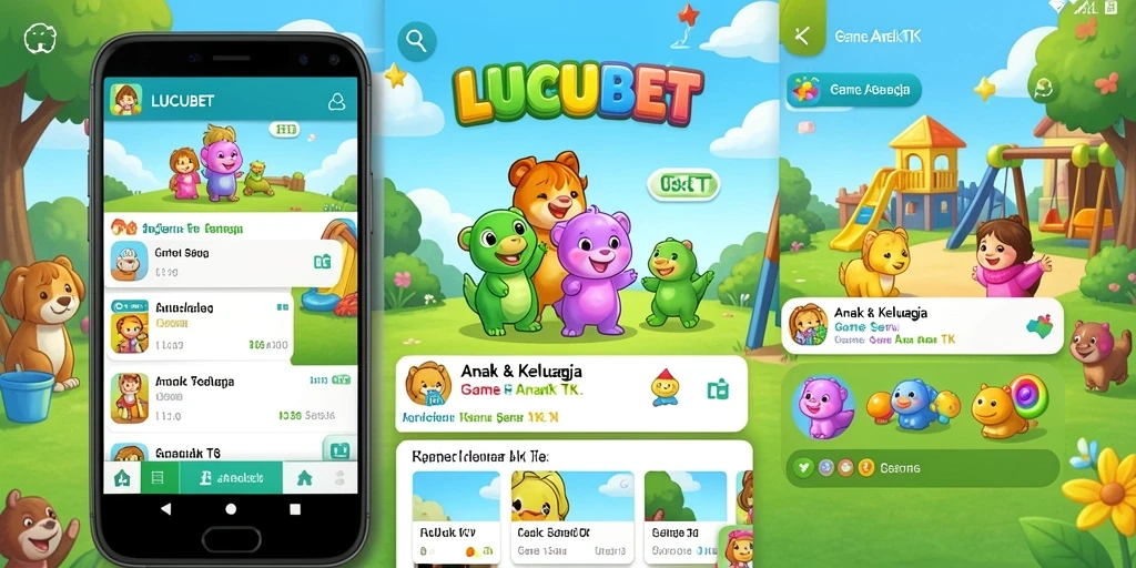 Tampilan antarmuka LUCUBET yang ceria dan interaktif untuk anak-anak.