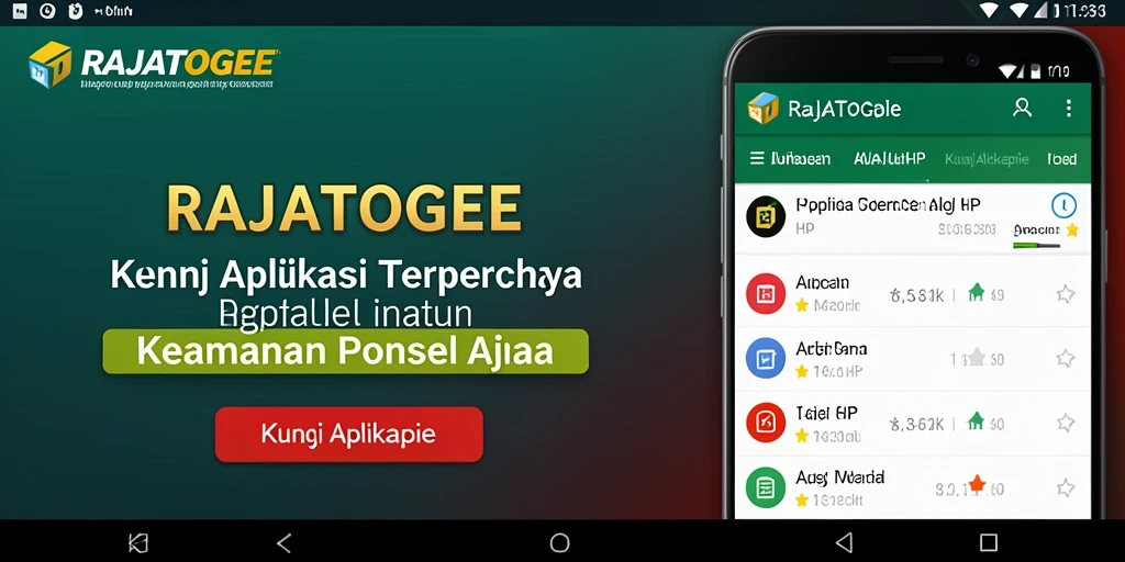 Tampilan antarmuka dan fitur kunci aplikasi RAJATOGEL.