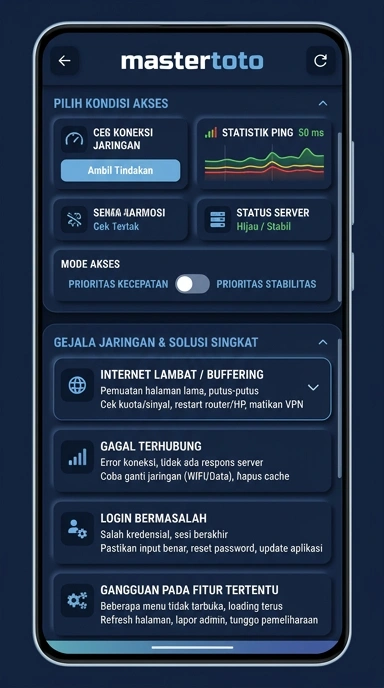Tampilan link alternatif mastertoto